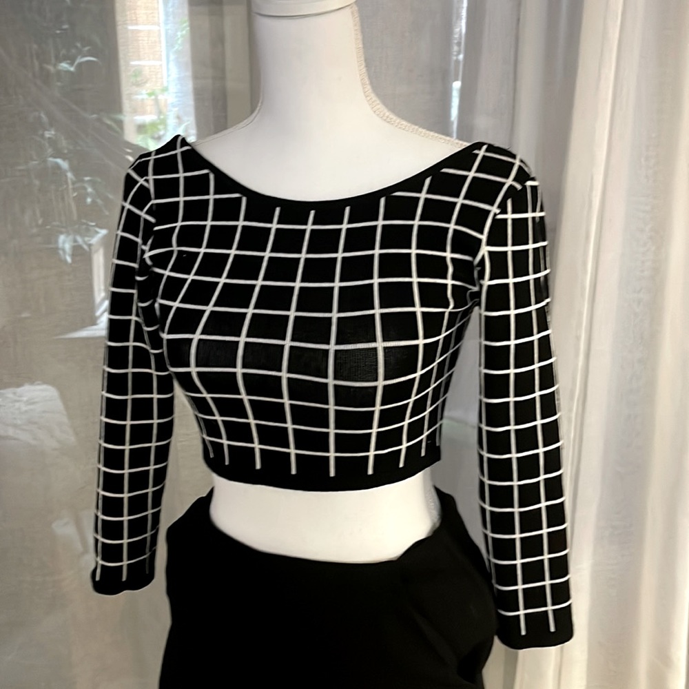 Nasty girl print crop top long sleeve
